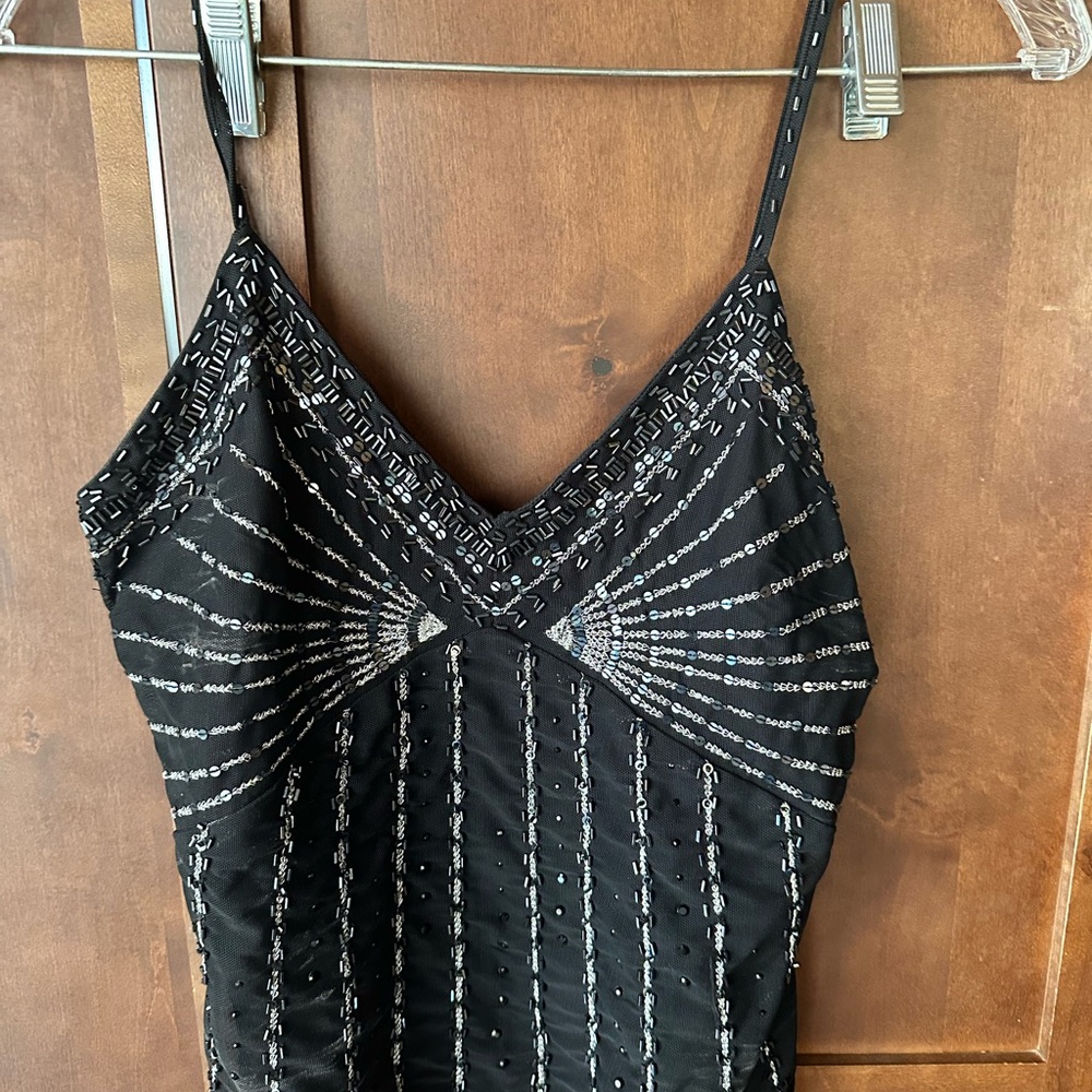 Elegant Black Beaded tank top